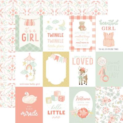 Echo Park It's A Girl Designpapier - 3 x 4 Journaling Cards